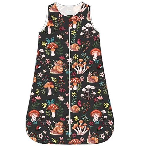 Image of Baby Wearable Blanket Sleeping Bag, Sack, Unisex Baby Stuff, Mushroom, 0-6M