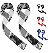 Muka Sports Lifting Wrist Straps for Weightlifting (Pair) - Anti Slip Padded Gym Straps Grips - H...