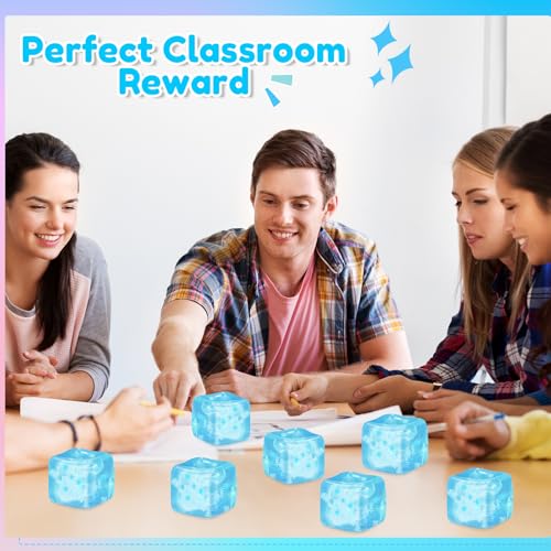 Image of Gemscream Stress Cube Bulk Slow Rising Ice Cube Stress Ball Sensory Squeeze Cubes Halloween Goodie Bag Stuffing for Adult Birthday Gift Anxiety Relief Party Favors(12 Pcs,Blue)