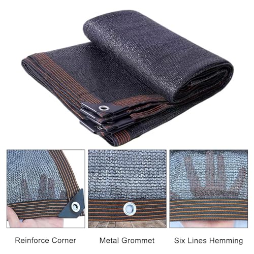 Bâche en maille avec œillets 3x8m, toile d'ombrage Premium robuste noire - 3