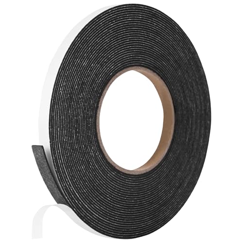 Image of Kikerike Self Adhesive Foam Tape Weatherstrip 1 /4In x 1 /16In x 33Ft High Density Foam Insulation Strips Seal Weather Stripping with Strong Adhesive for Door and Window Sound Isolation Soundproofing