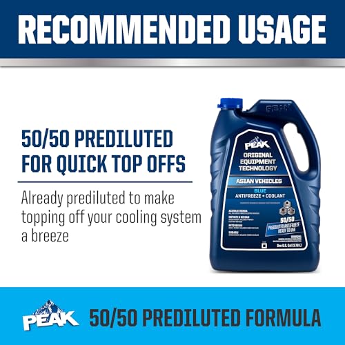 Image of PEAK OET Extended Life Blue 50 /50 Prediluted Antifreeze /Coolant for Asian Vehicles, 1 Gal. (Pack of 2)