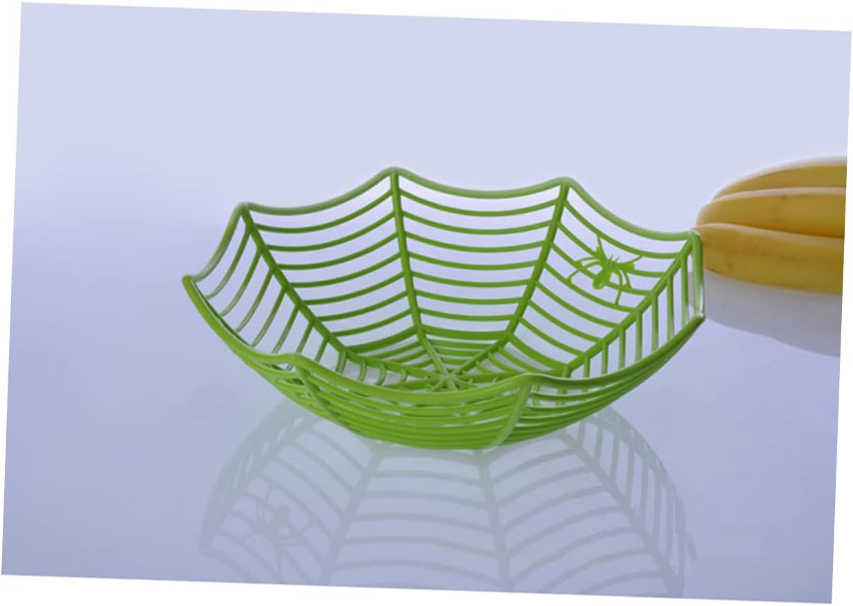 Spooky Green Spiderweb Fruit Plate for Halloween Parties for Candy Snacks and Fruits Great Decoration for Bars Clubs and Gatherings