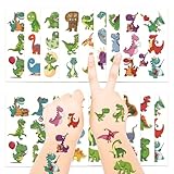 Temporary Tattoo Kids for Birthday, 104pcs Dinosaur Tattoos Stickers for Boys Girls Individually Wrapped, Realistic Temporary Tattoos Paper Adult Women for Party Favors