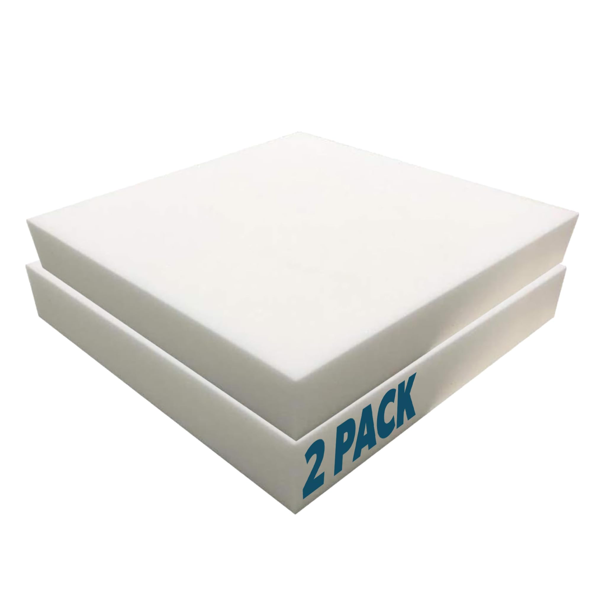 Foamma (2-Pack 2" x 20" x 20" HD Upholstery Foam High Density Foam (Chair Cushion Square Foam for Dinning Chairs, Wheelchair Seat Cushion Replacement)