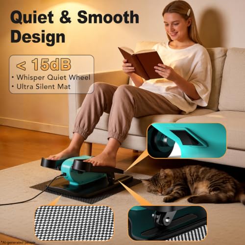 Image of Under Desk Elliptical Machine,Leg Exerciser While Sitting for Seniors with 12 Adjustable Speed RF Remote Control,Quiet & Portable Mini Seated Pedal Exerciser with Non-Slip Mat for Home Office