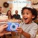 Kids Toy Camera Waterproof with 32GB Card, Fun Christmas & Birthday Gift for Boys & Girls Ages 3+, 48MP 1080P HD Underwater Digital Camera, IP68 Shockproof – (Footprint, Blue) 1