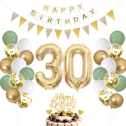 30. Geburtstag Deko Salbeigrüne - Luftballon für Männer und Frauen,...