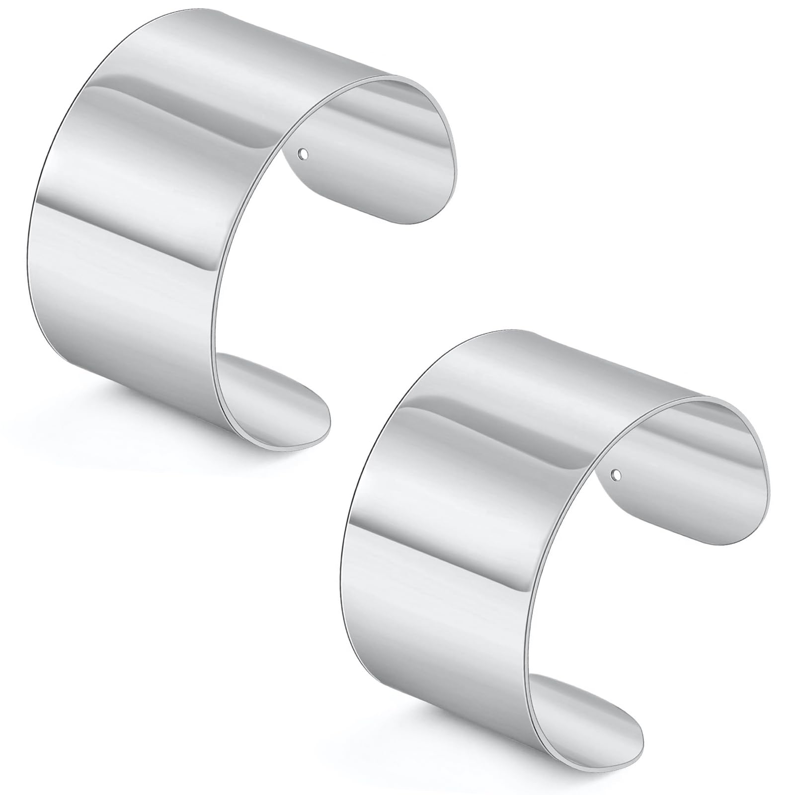 WAINIS 2 Pcs Cuff Bangle Bracelets for Women Open Wide Bracelets Gold Silver Wrist Cuff Wrap Bracelet Adjustable Jewelry Gift