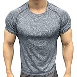 Xiaojmake Workout Shirts for Men 2025 Short Sleeve Quick Dry Athletic Gym Active T-Shirt Moisture Wicking Performance Tees Dark Gray
