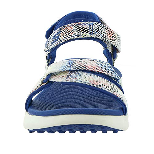 Skechers Women's 600 Spikeless Golf Sandal, Blue/Multi Snake Print, 8