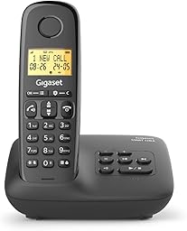 Gigaset Start 120A - Téléphone DECT sans Fil avec répondeur, Blocage d’appels, Écran rétroéclairé de 1,5", appels Mains Libres, Jusqu'à 11 Heures d'autonomie, Anthracite [Version Française]
