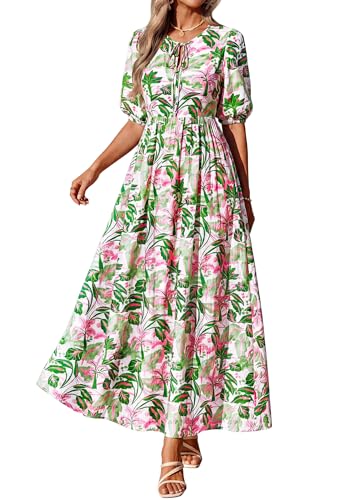 Image of KIRUNDO Maxi Dresses for Women 2026 3 /4 Sleeve Summer Dress