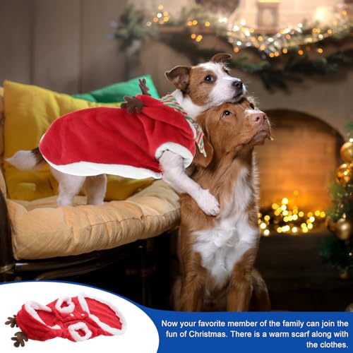 Disfraz de perro Christmas con bufanda y cuernos rojo XXL miniatura 3