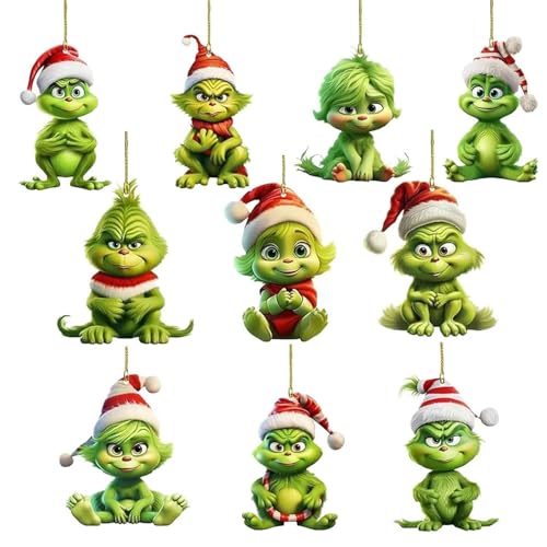 Grinch Weihnachtsschmuck, 10 Stück Grinchs Weihnachtsbaumschmuck,...