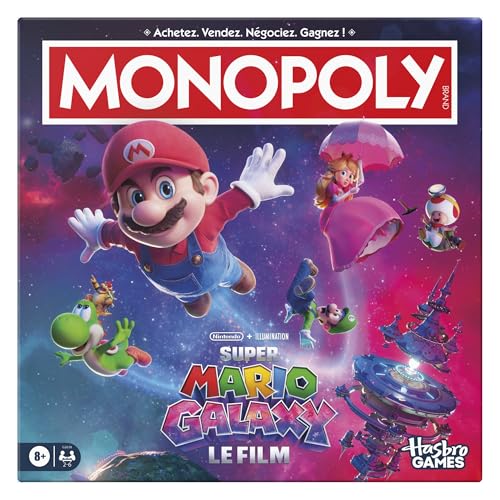 Monopoly : Super Mario Galaxy Le Film, Jeu de Plateau I Jeu Familial Amusant pour Enfants, Ados et Adultes | 2 à 6 Joueurs | dès 8 Ans - Version française