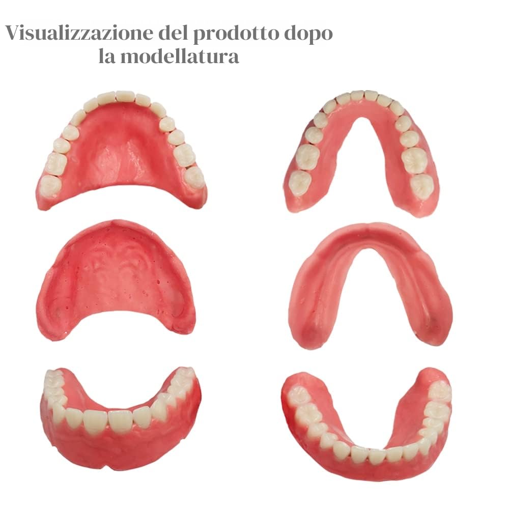 Healthyare Set completo di denti finti superiori e inferiori per migliorare il sorriso