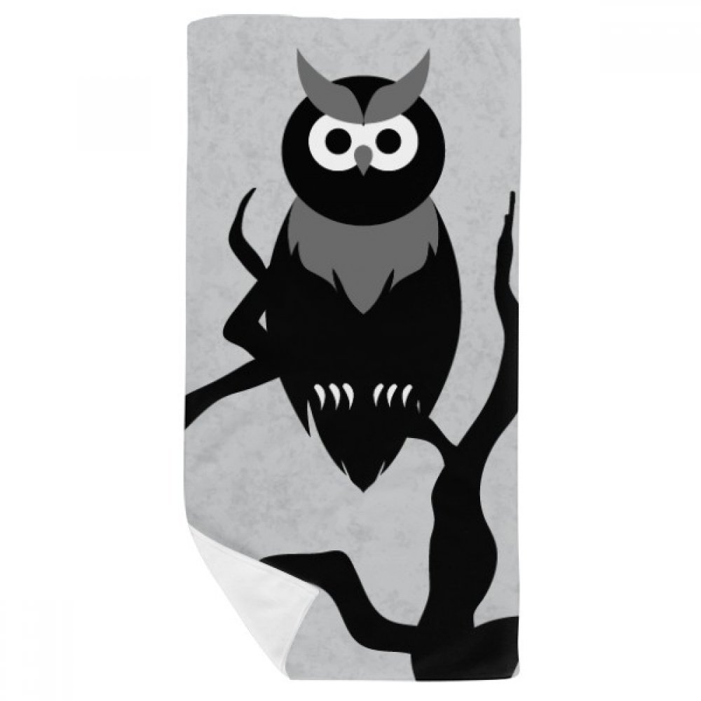 Serviette de bain pour peau sensible format 35x70cm motif chouette Halloween multicolore