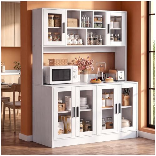 Opiniones de Tammex los mejores 5. 42 SIMPLE HOGAR Alacenas para Cocina,Muebles para Cocina con 6 Puertas,Bufetera Mueble con Estanterías Abiertas,Gran Capacidad Almacenamiento,con Divisiones Ajustables,para Cocinas...