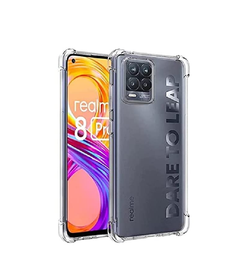Image of COVERBLACK Transparent Rubber Back Cover for Realme RMX3085 /Realme 8 / 8PRO - Transparent