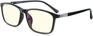 Computer Blue Light Blocking Glasses Value Classic 2009 Gaming Glasses Anti Glare Amber Tint Lens TR90 Black Frame for Digital Eye Strain Fatigue Relief and Better Sleep Men Women Gamer