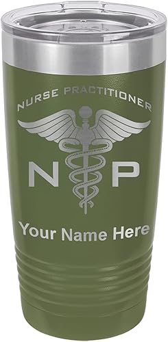 Miniatura 6 de LaserGram NP Nurse Practitioner - Vaso aislado al vacío de 20 onzas, grabado personalizado incluido (acero inoxidable)