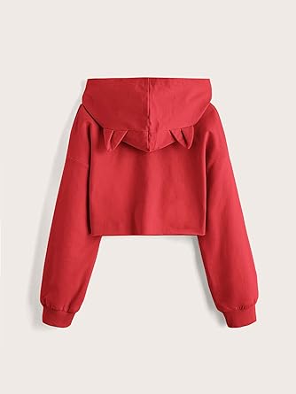 cat ear crop top hoodie