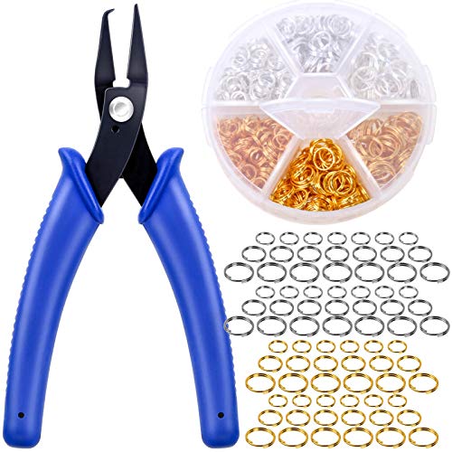 split ring pliers jewelry - Split Rings for Jewelry Making, Caffox 700pcs Small Split Ring with Split Ring Pliers, Double Closed Jump Rings Craft Jump Loops Opener for Necklaces and Bracelets