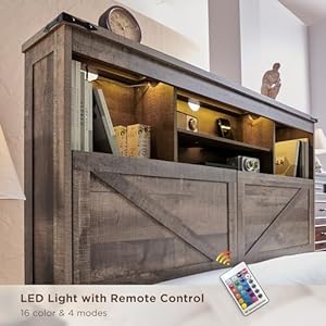 Farmhousequeensizewoodbedframewith52tallstorageheadboardand4drawersledlightchargingstationsolidwoodslatssupportnoiselessnoboxspringneededwarmbrown Urban Country Home Decor Farmhouse queen size wood bed frame with 52 tall storage headboard and 4 drawersled lightcharging stationsolid wood slats supportnoiselessno box spring neededwarm brown urban country home decor