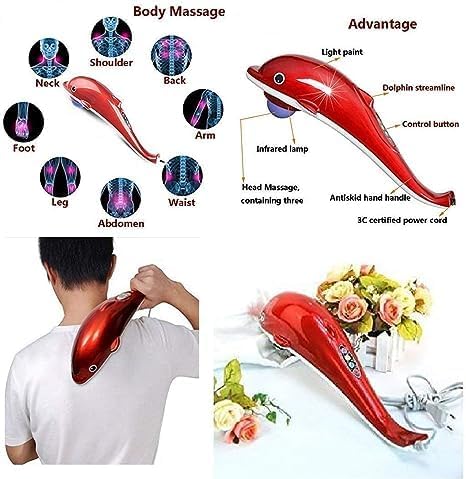 Switcart Dolphin Fish Handheld Massage Machine Vibration, Magnetic, remote infrared therapy with stress relief (red white) pack 1 for men and women for relief from pain and stress with pain and stress. Switcart Dolphin Fish Handheld Massage Machine Vibration, Magnetic, remote infrared therapy with stress relief (red white) pack 1 for men and women for relief from pain and stress with pain and stress.