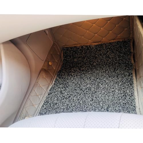 Image of Capdell 7D Car Floor Mats for BMW GT 3 || Luxury Leather Double Car Floor Mat Complete Set || 100% Waterproof and Washable || Color :- Beige