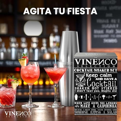 Miniatura 6 de Coctelera Coctéles Con Soporte Boston Y Accesorios Profesional Cóctel Recetas: Juego Coctelería De Calidad Cocktail Shaker Set Fiesta Bar Kit: Martini Gin Tonic Mojito, Caja Regalo Mujer Hombre