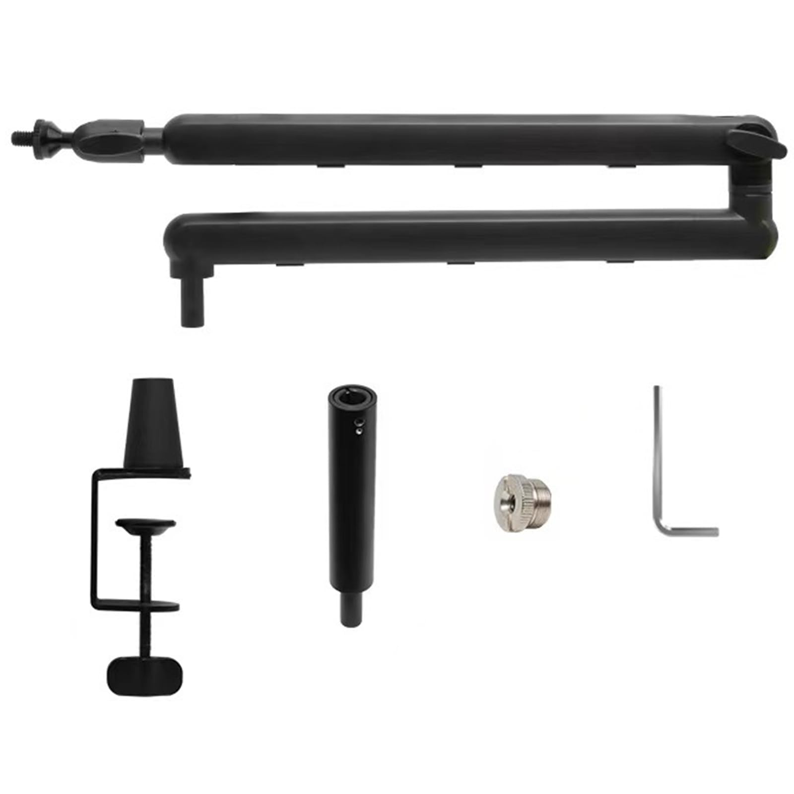 Supporto per microfono rotante regolabile con base in alluminio per streaming/podcast Phone & Tablet Compatibile Basso Profilo Desktop Mic Stand Stabilizzatore