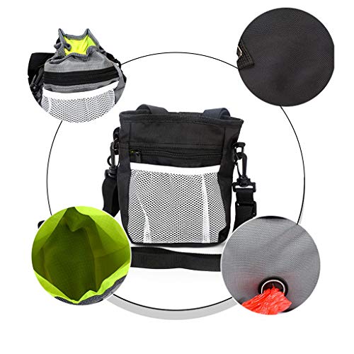 LOHONER Bolsa destacável para petisco de adestramento de animais de estimação, bolsa de ombro com bo
