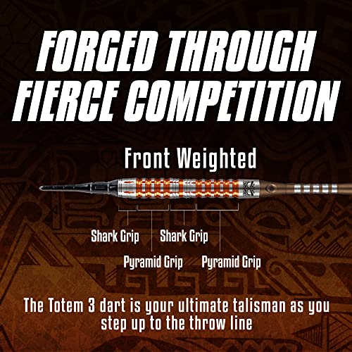 Shot! Darts Totem 3 Soft Tip Dart Set/Front Weighted 85% Tungsten Barrels (18) #TOP3