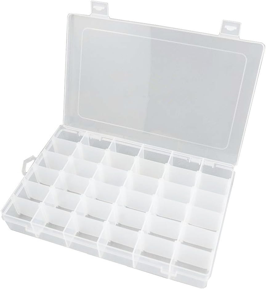 Nizzco Clear Plastic Jewelry Box Organizer Storage Container With Adjustable Dividers 36 Grids