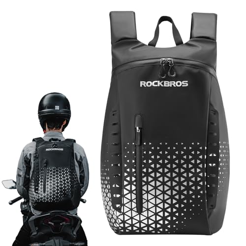 ROCKBROS Mochila para capacete de motocicleta, bolsas de capacete de grande capacidade de 14,5 L com
