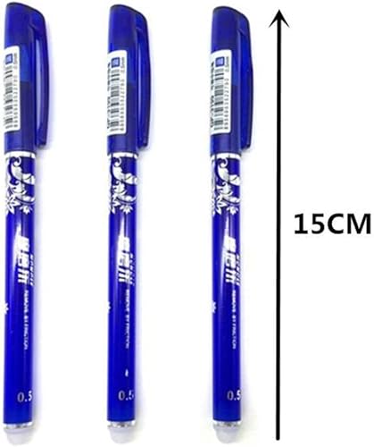 Miniatura 3 de Juego de 2 + 50 bolígrafos de tinta de gel de 0.020in, color azul y negro, borrable, con mango lavable, escritura escolar, papelería, tinta de gel