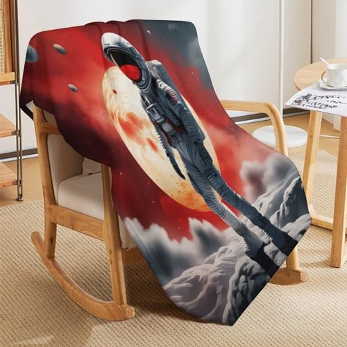 Couverture polaire space astronaute plaid idéal à offrir pour lit et canapé