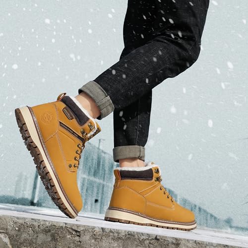 Image of ARRIGO BELLO Mens Winter Boots Snow Shoes Casual Booties US Size 8-12 | Warm Fur Lined,Mesh Lined,Non-slip,Breathable,Durable,Outdoor,Ankle Boot,Comfortable,Removable Insole