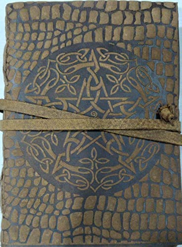 URBAN LEATHERURBAN LEATHER Celtic Star Pentacle Pentagram Wicca Wiccan Rustic Handmade Vintage Leather Journal for Men Women Drawing Sketchbook Writing Notebook, Blank Unlined Pages