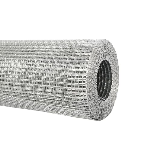 Galvanized Hardware Cloth 1/8 Inch Wire Mesh Roll – Ideal for Garden Fencing, Chicken Coops, DIY Projects, and Beekeeping (16in x 10ft)