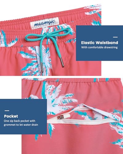 Image of maamgic Mens 5 Inch Stretch Swimming Shorts Compression Liner Swim Trunks Swimwear Bathing Suits Beach Wear Swim Suits