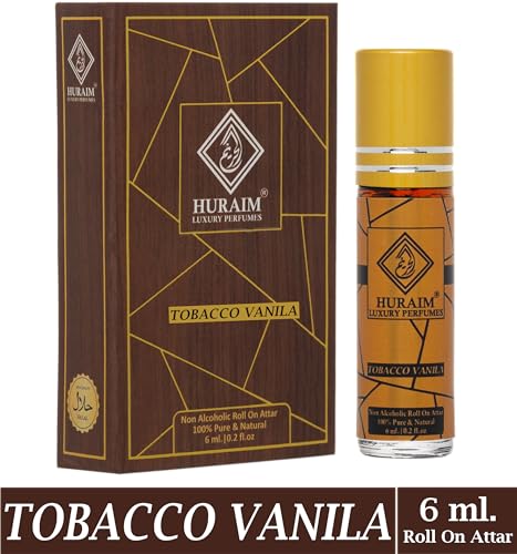 Image of TOBACCO VANILA 6 ml. ROLL ON ATTAR | HURAIM Brand | Tobacco presence mixed with sweet vanilla Warm, spicy. Feels luxurious, cozy, and perfect. Heavy Projection-Long Lasting