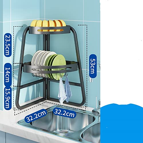 Rack de rangement pour évier de cuisine d'angle en inox compact - 3