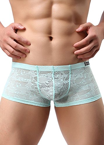 Banana Bucket Men's Sexy Lace Panties Underwear Sheer Low Rise Boxer Brief Underpants3