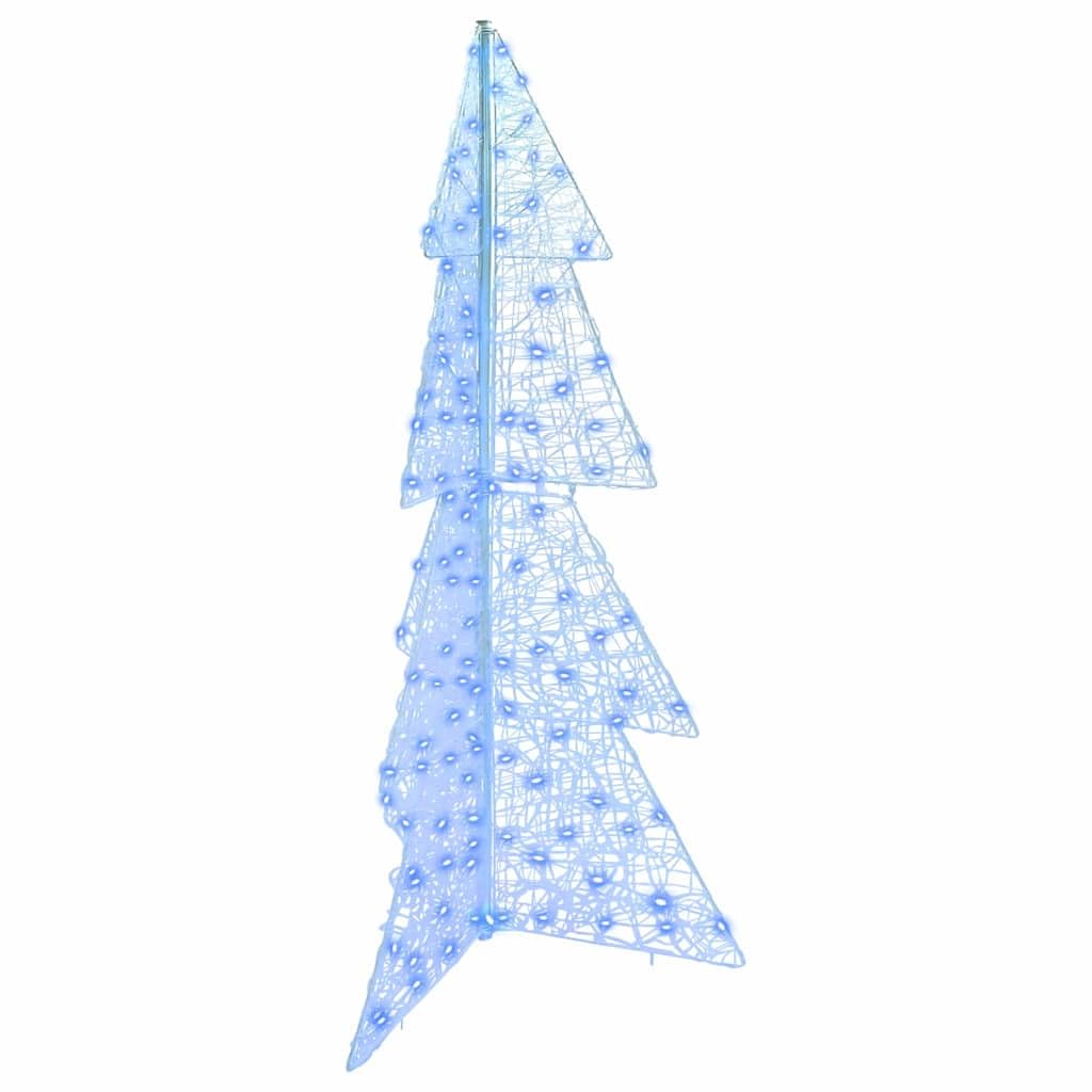 Moderno árbol de Navidad acrílico, 150 cm de altura, 160 LED azules, alimentado por USB, decoración duradera para interior y exterior protegido