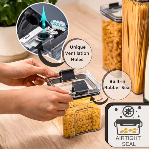 Airtight Food Storage Containers Set With Lids 12-Pack - Bpa-Free Clear Plastic Stackable Storage Containers For Kitchen Pantry & Refrigerator Organization - Dry Food Canisters For Pasta, Cereal, Rice, Flour #TOP2