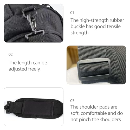 Wvxilyr 160 CM Correa de Hombro Universal Ajustable, Bag Strap Replacement, Correas de Hombro Ajustable, Compatible para Bolsa Mensajera, Cámara y Bolsa Cruzada, Color Negro, Correa Acolchada - imagen 5