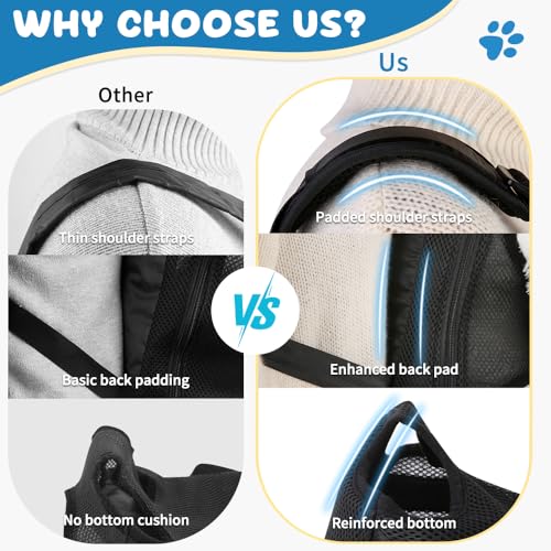 Mosago Dog Backpack Carrier, Legs-Out Chest Carrier for Small Dogs 4–7 lbs, Adjustable Pet Front Carrier with Thick Padded Bottom Support, Easy Fit for Walking, Hiking, Camping, and Traveling by mosago - Image 4